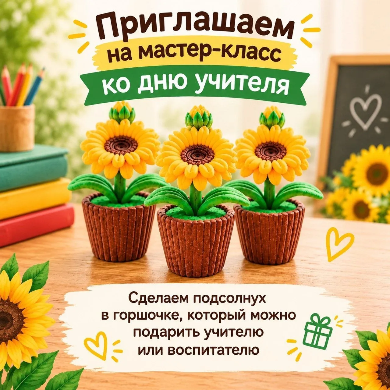 Приглашаем на БЕСПЛАТНЫЙ мастер-класс ко ДНЮ УЧИТЕЛЯ